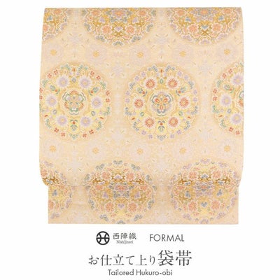 袋帯 帯 留袖 訪問着 ＜シャンパンゴールド／華紋＞ 絹 ＜西陣・山田幸 