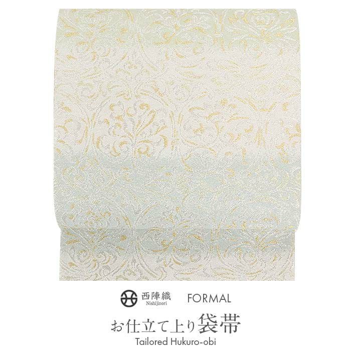 袋帯 帯 礼装用 紫 薄青 銀 グラデーション 唐花 浅田叡一 西陣織