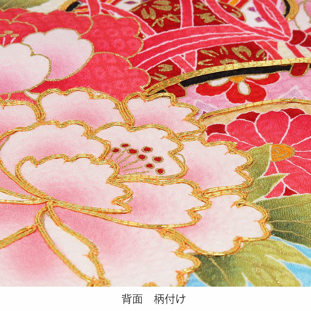 お宮参り 着物 女の子 産着 祝い着 水色 鹿の子雲どりに鼓 正絹 のしめ