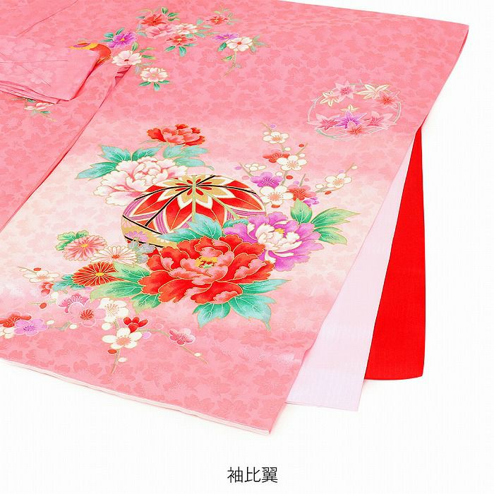 お宮参り 着物 女の子 産着 祝い着 桃 牡丹 花籠 鞠 菊 正絹 友禅 金彩