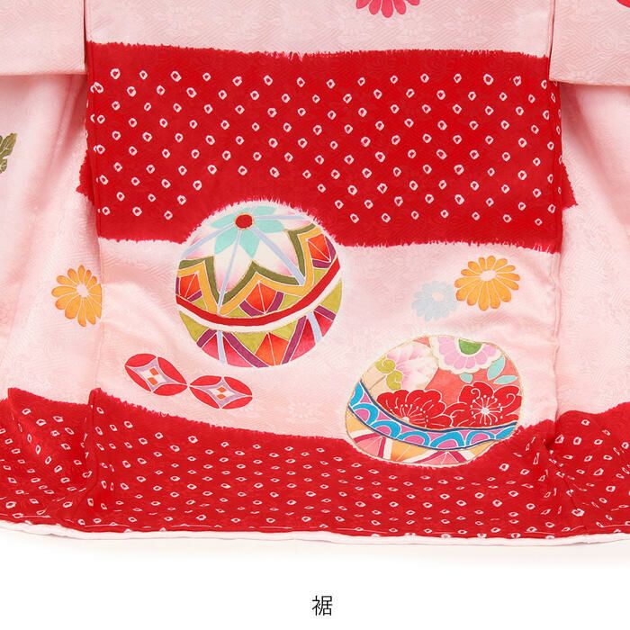 み様、専用です。赤い花柄絞り正絹着物 お宮参り用 正絹] お宮参り 女の子 初着 産着 鞠に彩り桜花尽くし ピンク 白 赤 花