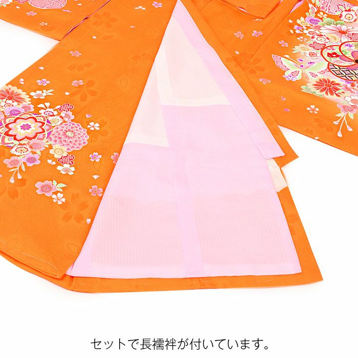 お宮参り　０歳　赤ちゃん　初着　産着　女の子　オレンジ地　絹　長襦袢付　7272 楽天市場】【レンタル】産着レンタル 女の子 お宮参り初着（産着）の