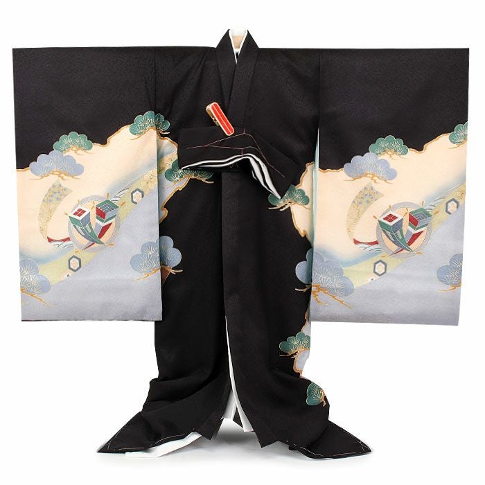 【美品】逸品　高級刺繍　正絹　初着　宝船 お宮参り 着物 男の子 産着 初着 白 鷹 タカ 宝船 正絹 高級 のしめ