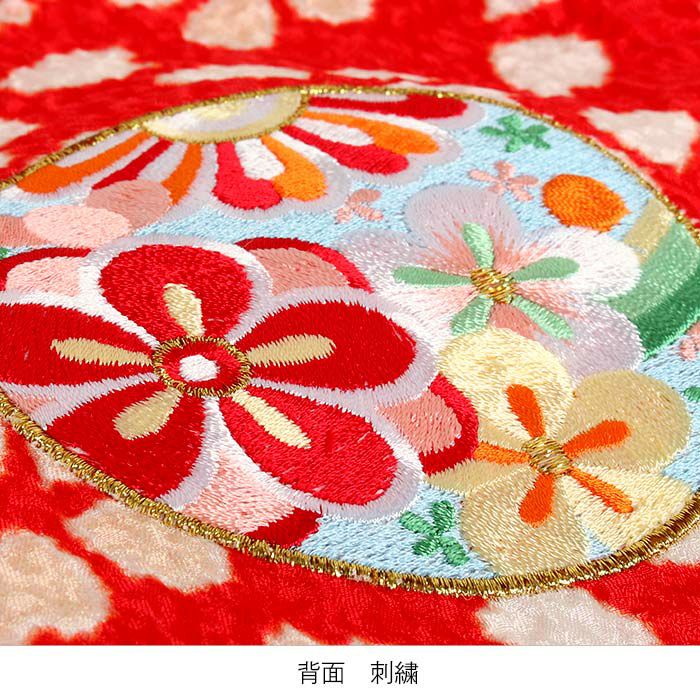 お宮参り 着物 女の子 産着 祝い着 赤 白 疋田 絞り 鹿の子 鞠 桜 雪輪