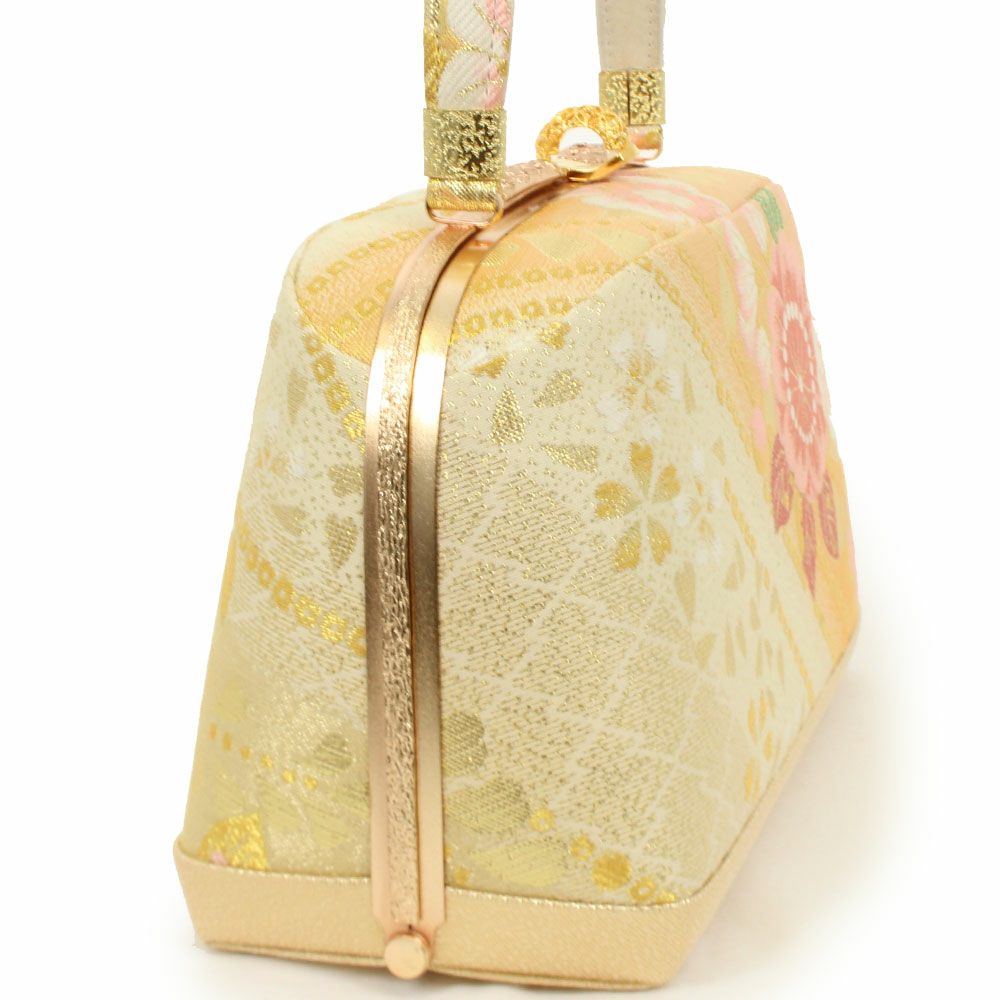草履バッグセット 礼装用 ＜世美庵＞ Lサイズ 正絹袋帯地 ＜ゴールド