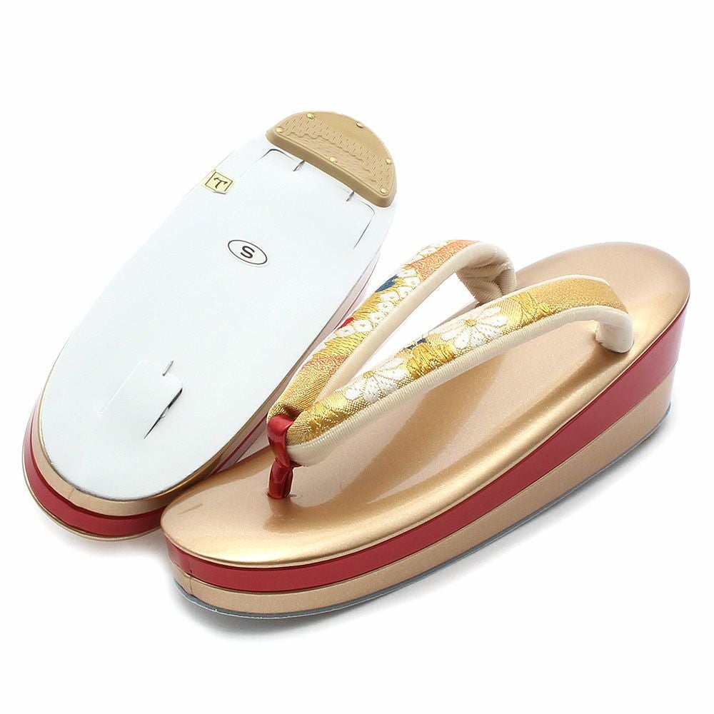 草履バッグセット 成人式 振袖用 Sサイズ ＜ブルー／華紋に菱＞