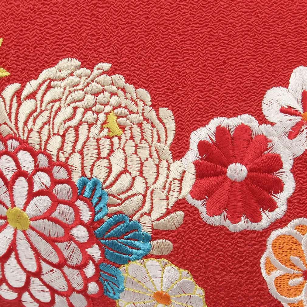 成人式 草履バックセット 振袖 ちりめん刺繍 フリーサイズ Lサイズ 赤