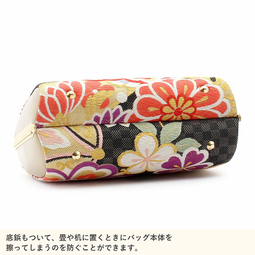 草履バックセット 成人式 振袖 花 華紋 花紋 正絹帯地 日本製 Sサイズ