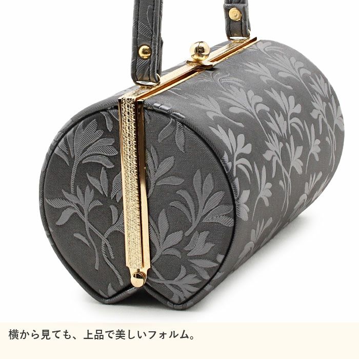 草履バッグセット 成人式 振袖用 フリー Lサイズ グレー 灰色 リーフ