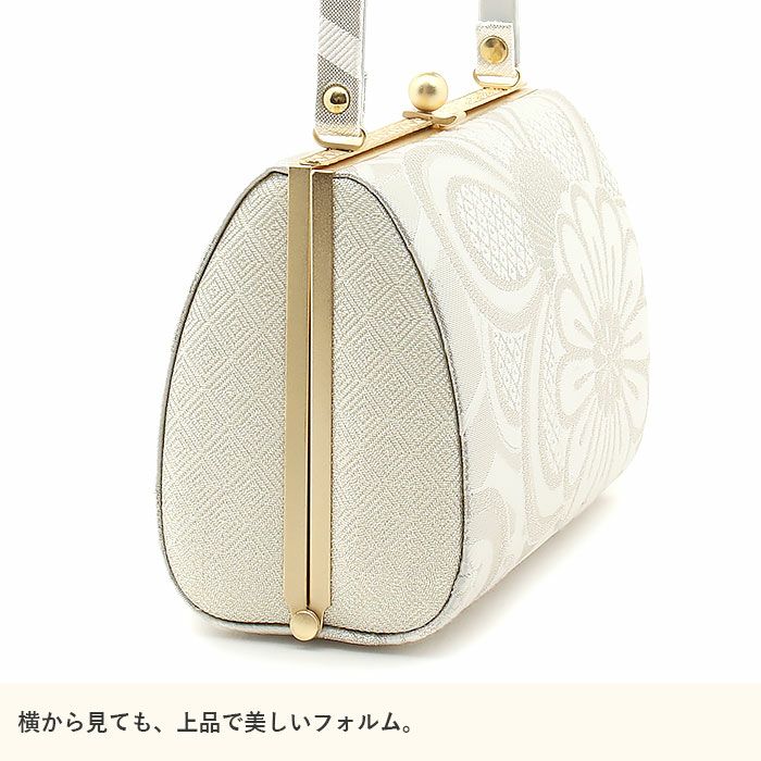 草履バッグ 草履バック 草履バッグセット 銀糸 ホワイト 花菱 正絹帯地 振袖 成人式 卒業式 フリ−サイズ WA-Z-148 soubien_assort-bz0041
