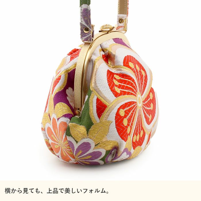 美品　和装 草履バッグセット 振袖用 帯地 金×白×紫 振袖用・帯地 草履バッグセット M/Lサイズ 全11種類 | 着物通販店 枠