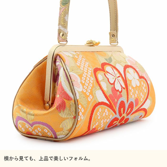 草履バッグセット 帯地 振袖 成人式 オレンジ wzouribag5-4 草履バッグセット 成人式 振袖用 成人用 世美庵 Lサイズ 橙 オレンジ