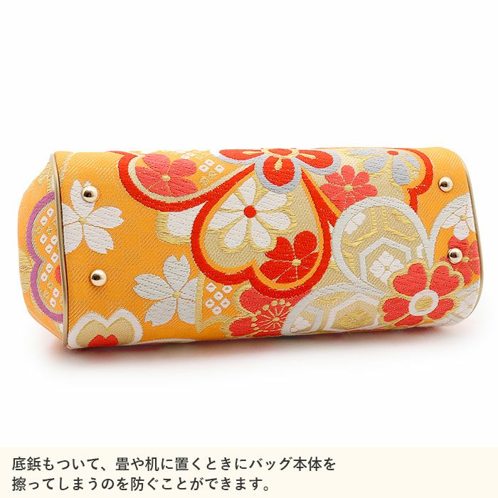 草履　バック　2点まとめてセット　ゴールド　オレンジ　箱付き　艶　光沢　着物 草履バッグセット 成人式 振袖用 成人用 世美庵 Lサイズ 橙 オレンジ