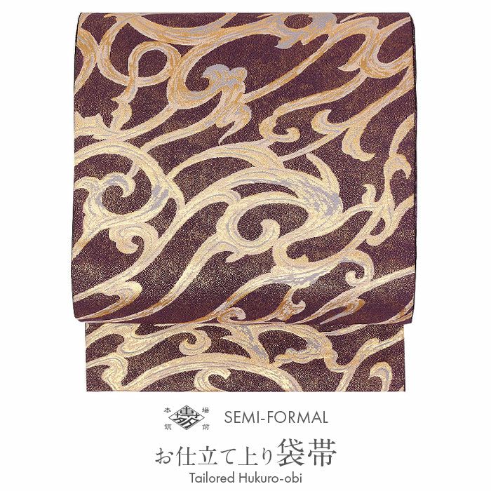 袋帯 帯 訪問着 ＜パープル／宮廷鳳凰紋＞ 博多織 ＜福絖織元＞