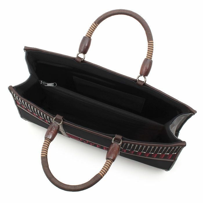 お洒落バッグ普段用華三彩博多織博多絹黒赤茶献上柄縞幾何学日本製トートおしゃれ伝統工芸品カジュアル用小紋紬色無地御召博多織バッグ和装バックきものばっぐ鞄大きめ切り替え大人上品レディースfs