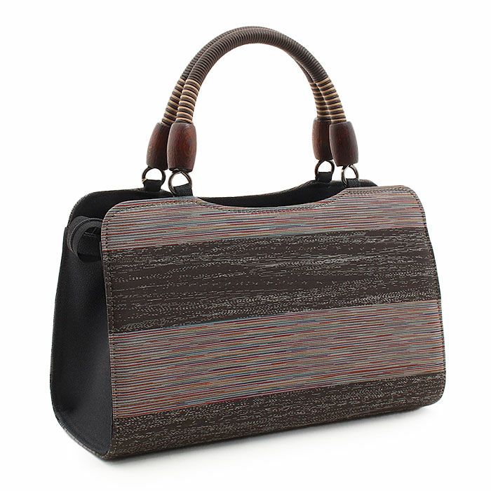 華三彩紬を使用したカジュアルバッグ使いやすい内ポケットやファスナー付き仕切りあり大人上品な逸品