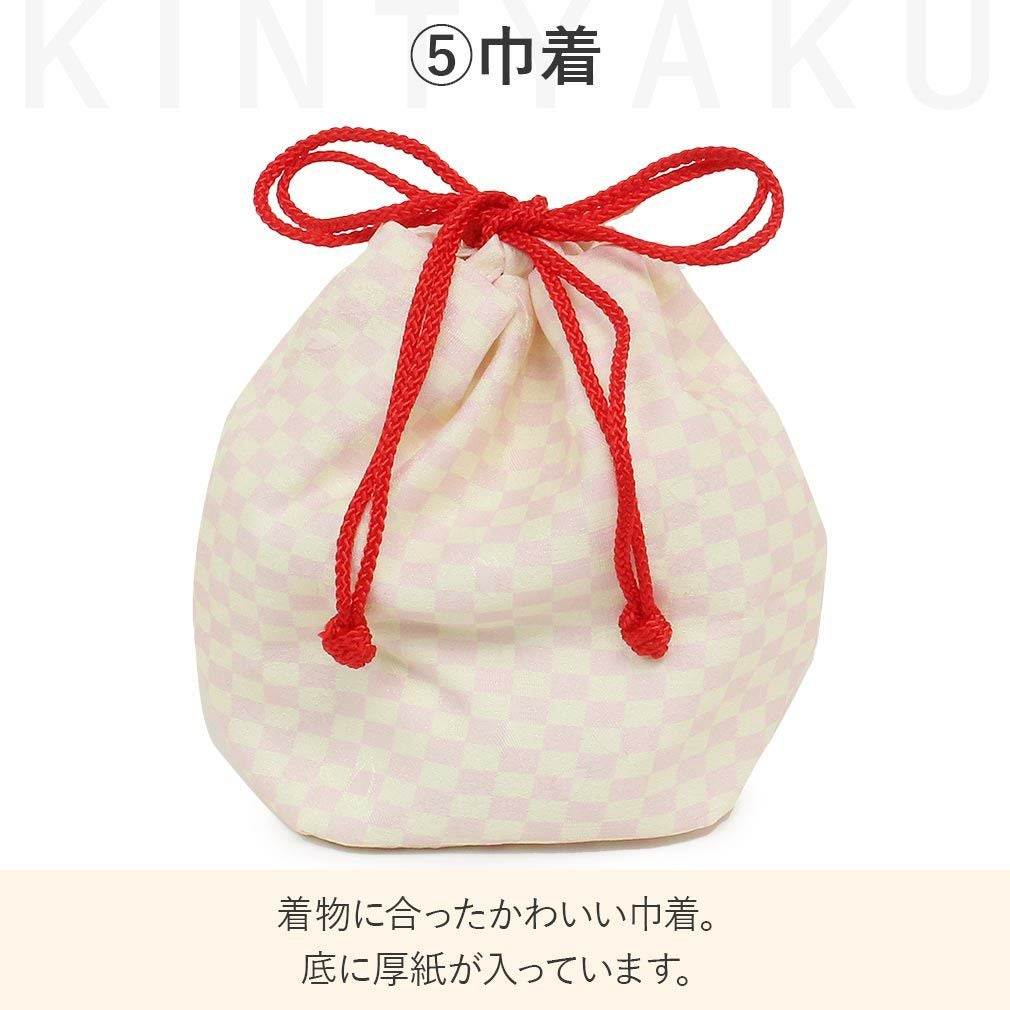 七五三 着物 3歳 女の子 販売 被布セット 牡丹 格子 花模様 子供