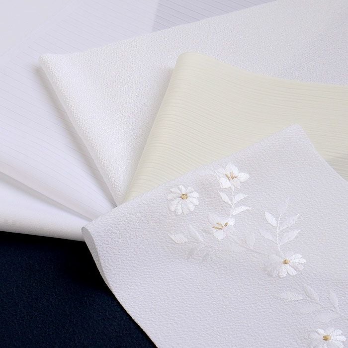 半衿半襟礼装用普段用白半衿白儀式用うすもの用単衣用袷用フォーマル花刺繍塩瀬絽楊柳ちりめん縮緬塩瀬春夏秋冬メール便対応可普段礼装カジュアル用留袖訪問着小紋紬色無地御召和装お稽古通販購入