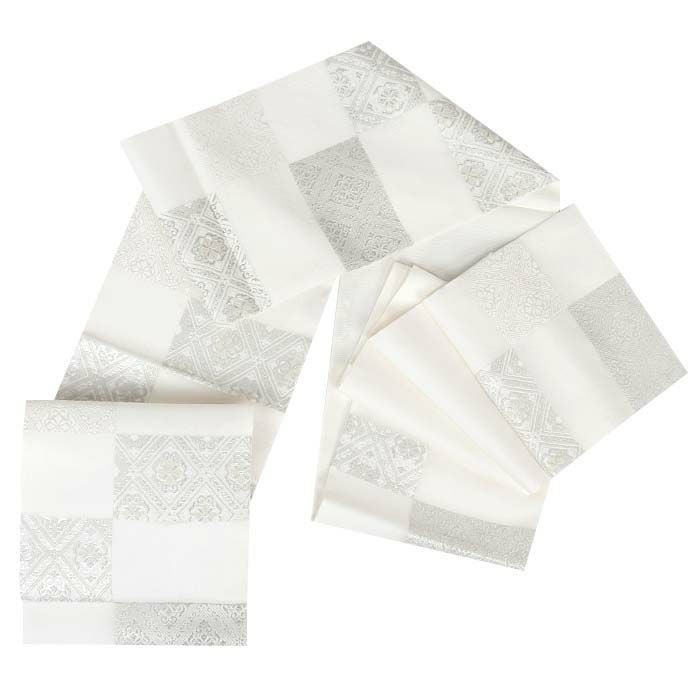 結婚式の黒留袖色留袖や訪問着に合わせたい仕立て上がり袋帯。入学式やお宮参り七五三参り等お子様の行事の礼装にも最適。フォーマルな着物を上品に装う袋帯。