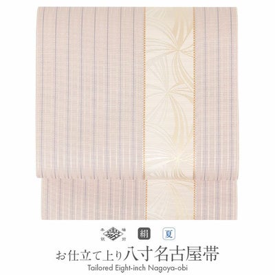 名古屋帯 博多織 帯 八寸 唐花間道 正絹 原田織物 仕立て上がり