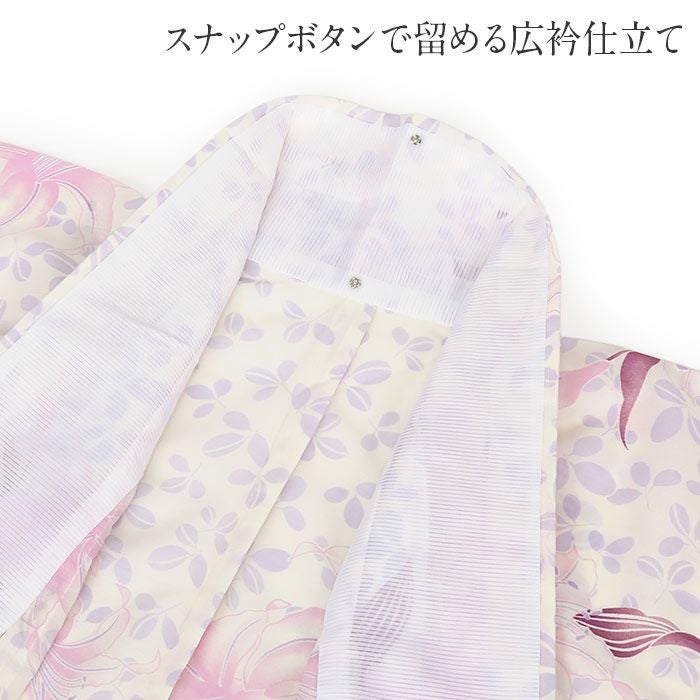 夏用 夏 単衣 薄物 夏着物 紗着物 ポリエステル L アイボリー クリーム