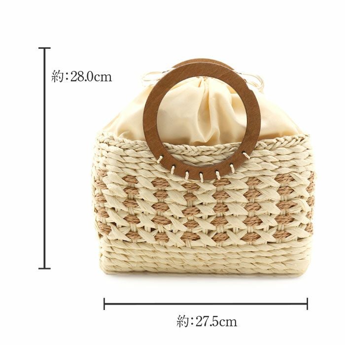 かごバッグかご巾着和紙バッグ和紙製巾着バッグレディース浴衣用ゆかた用洋服普段着用ナチュラルアイボリーブラック黒全2色丸ハンドル夏祭り花火大会お出かけ夏洋装浴衣ゆかたおしゃれかわいい10代20代30代40代50代