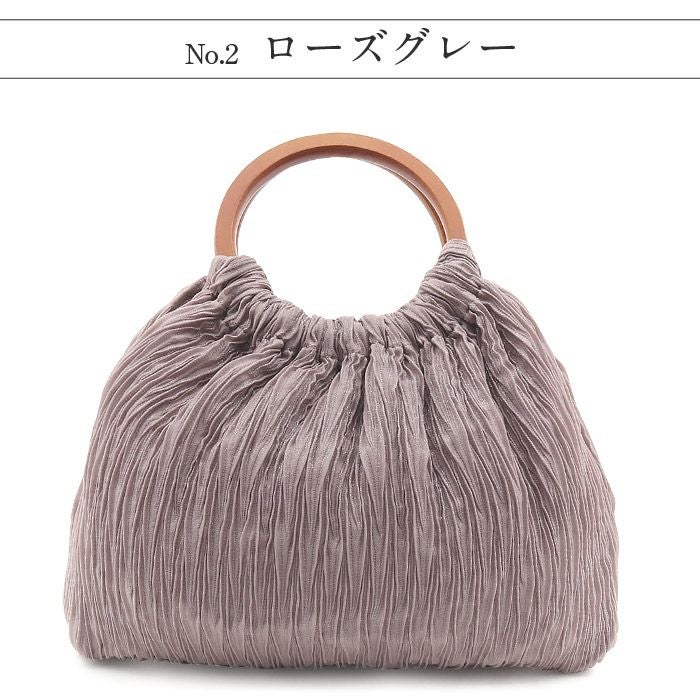バッグお洒落バッグバルーンバッグハンドバッグ着物和装洋装レディース単品カジュアル用春夏秋ホワイトローズグレーブラック全3色丸ハンドル夏祭り花火大会夏浴衣ゆかたおしゃれかわいい10代20代30代40代50代白灰桃黒軽いふくれ織