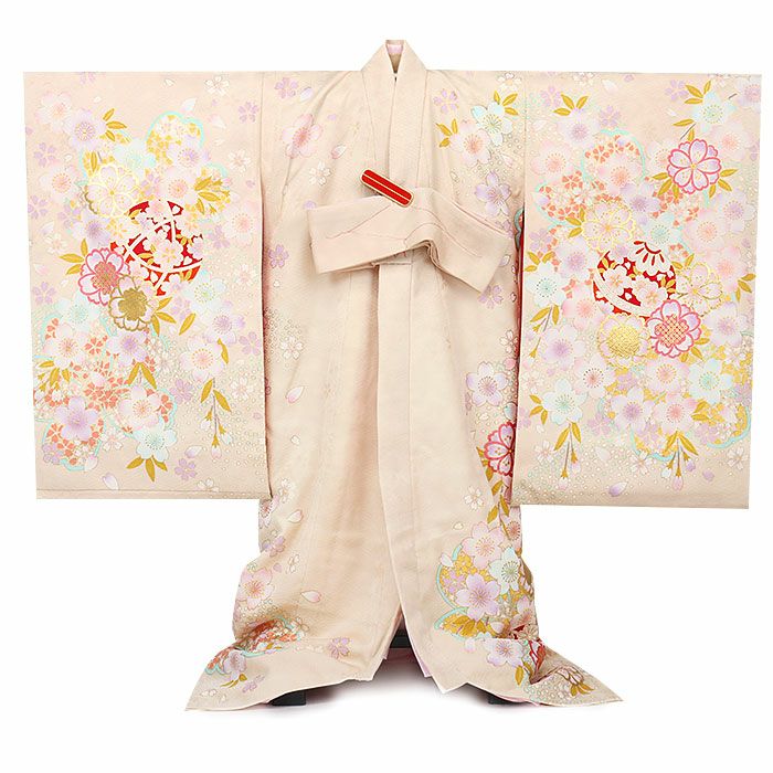 お宮参り着物女の子絹正絹掛け着産着薄橙金橙鞠熨斗桜吉祥紋友禅京友禅経済産業大臣指定伝統的工芸品金駒刺繍金彩新品日本製販売購入きもの祝い着のしめ初着祝着一つ身服装赤ちゃんベビー贈答プレゼント御祝いベージュ