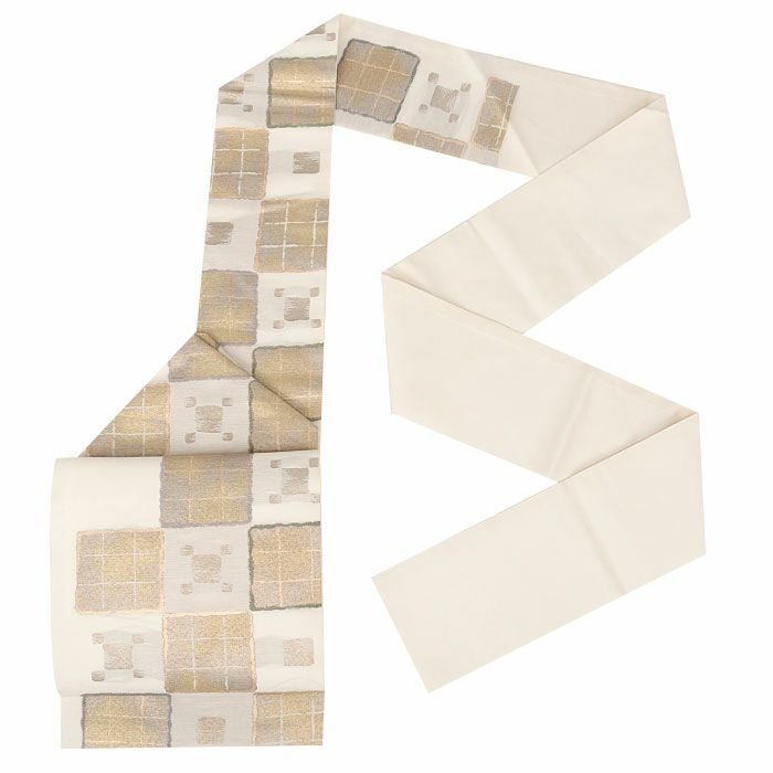 小紋紬色無地御召などのお着物にすぐ使えるお仕立て上がり九寸名古屋帯。春秋冬袷単衣の時期のお着物のお締めいただけます。