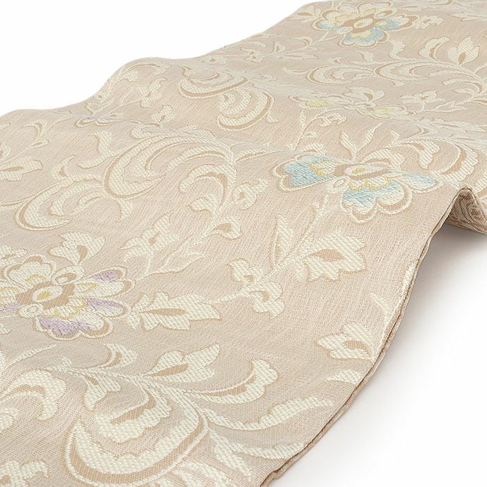 小紋紬色無地御召などのお着物にすぐ使えるお仕立て上がり九寸名古屋帯。春秋冬袷単衣の時期のお着物のお締めいただけます。