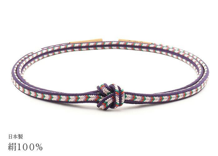 帯締め正絹五嶋紐黒白紫ピンク2色展開日本製無形文化財江戸組紐小紋紬木綿着物街着きれいめカジュアル着物和装和服帯締帯〆組紐展覧会お稽古正絹帯締安いおしゃれ矢絣リバーシブル多色使い