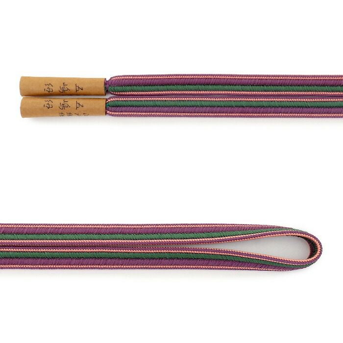 帯締め正絹五嶋紐平組紫緑日本製無形文化財江戸組紐小紋紬木綿着物街着きれいめカジュアル着物和装和服帯締帯〆組紐展覧会お稽古正絹帯締安いおしゃれ単品