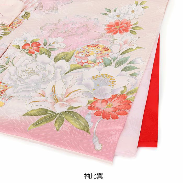 お宮参り 着物 女の子 絹 正絹 掛け着 産着 祝い着 モダン 薄ピンク 桃