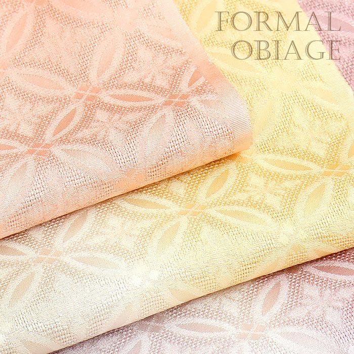 帯揚げ訪問着用キステオリジナルカラー丹後ちりめん全6色紫藤浅葱黄桃水色灰茶ぼかし3色七宝銀通し正絹日本製春夏秋冬メッシュ透け感くすみパステルおびあげメール可宅配便可絹シルク帯あげ着物和装小物帯揚礼装訪問着付下げ色無地