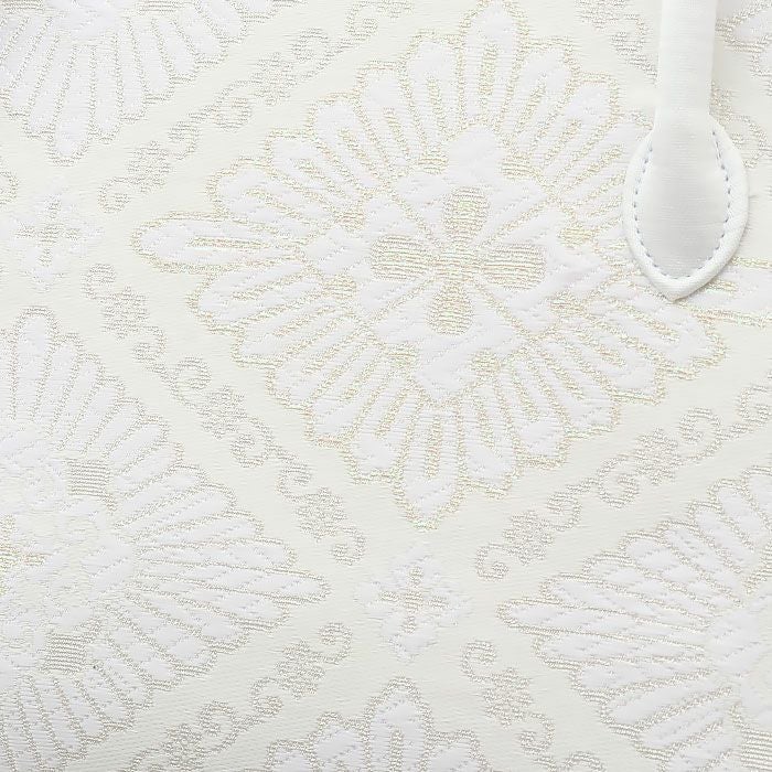 利休バッグ留袖用訪問着用白ホワイト銀シルバー花菱西陣織正絹帯地日本製黒留袖色留袖訪問着礼装用フォーマル色無地付け下げ結婚式お宮参り七五三和装バッグフォーマル着物和装御茶席華道茶道キレイめカジュアル