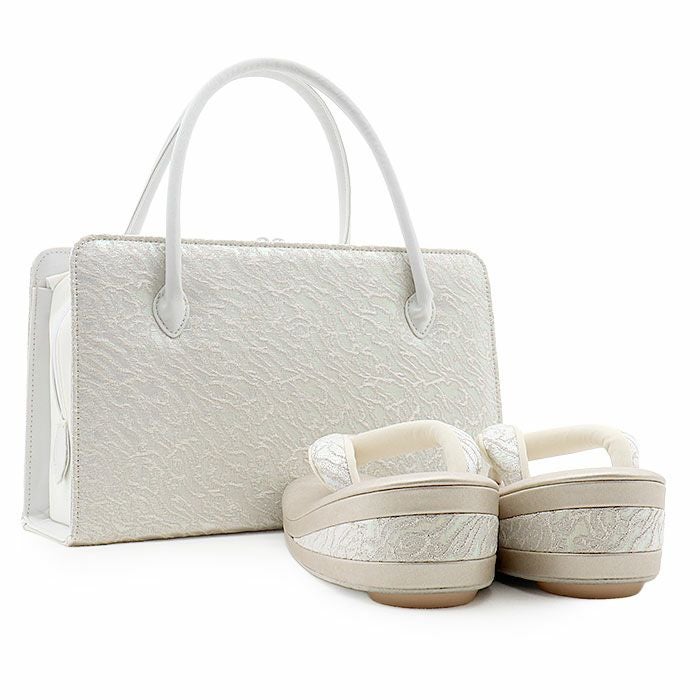 結婚式　 留袖　ローブデコルテ　バッグ　シルバー　草履L セット　※箱付き NISHIORI 高級 ローブ デコルテ 草履バッグ セット 選べる 2カラー 5