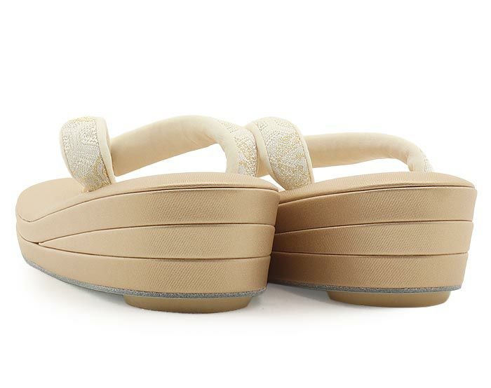 草履留袖用訪問着用レディース白梅謹製Lサイズゴールド金クリーム花文亀甲織生地2の3枚芯日本製痛くない歩きやすい女性黒留袖色留袖礼装用フォーマル結婚式ぞうり草履着物草履単品草履だけ