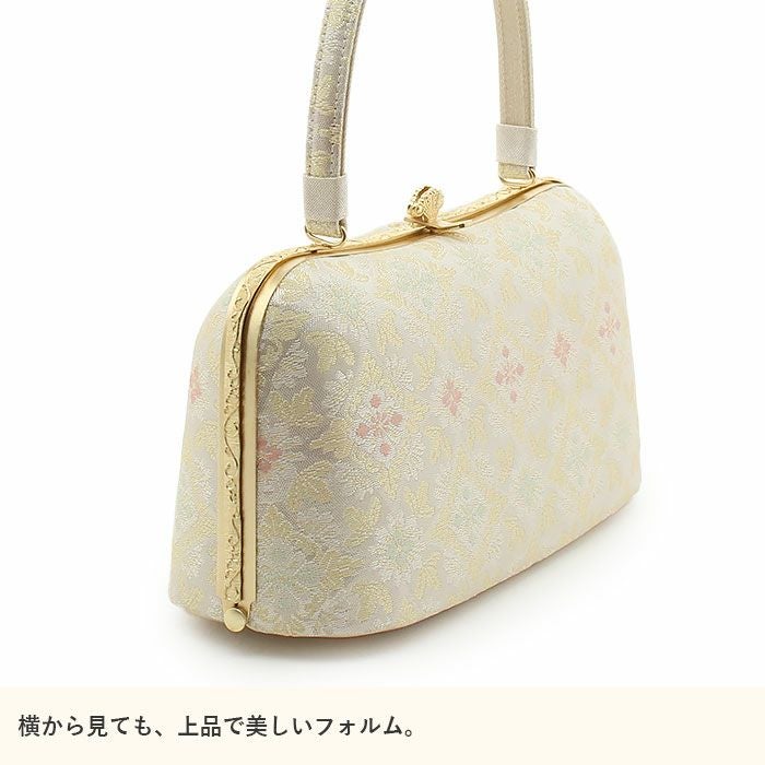 111x1◎紗織/沙織 草履バッグセット Lサイズ 西陣織 花菱桜 1の3枚芯 留袖用草履バッグセット 訪問着用 草履バッグ 紗織 沙織 LLサイズ