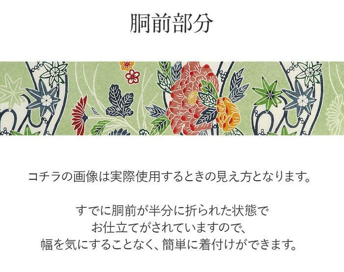 名古屋帯 正絹 九寸 淡萌黄 黄緑 九寸 帯 ＜ 水辺に草花 ＞ 透かし織