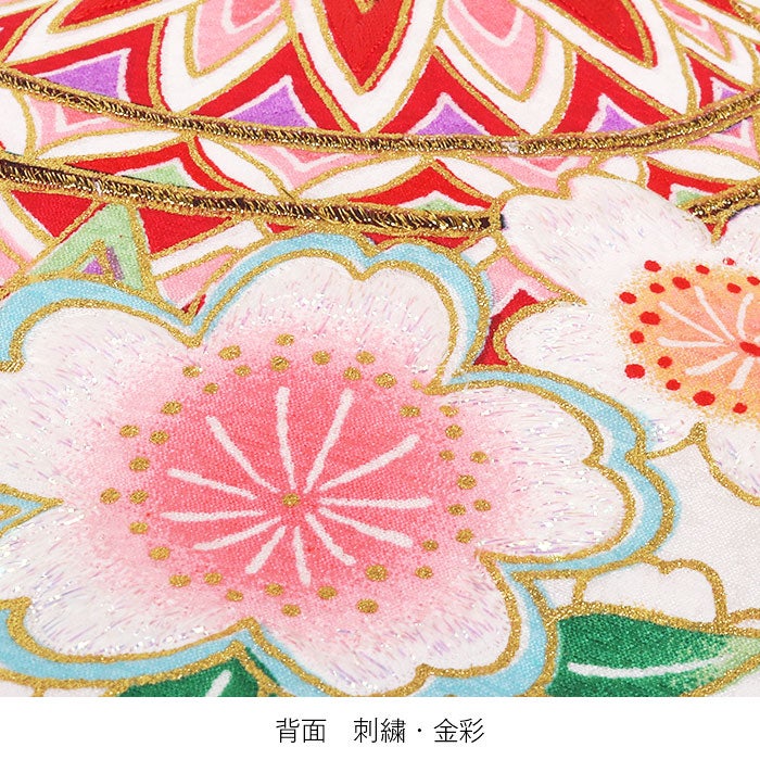 お宮参り 着物 女の子 絹100% 正絹初着 掛け着 産着 白 紫 鞠 牡丹 鼓