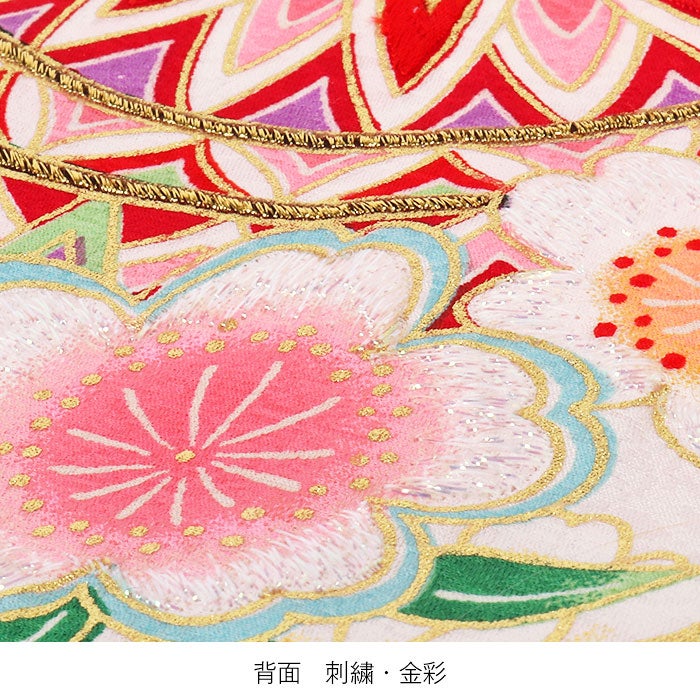 【新品】日本製 豪華大鞠刺繍入/お宮参り 祝着 産着 女の子 /襦袢付 ピンク 高級正絹産着レンタル 女の子 お宮参り 正絹 1596 ピンク 絞り桜 鞠