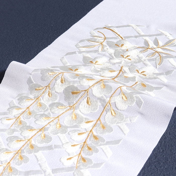 半衿刺繍半衿白半衿留袖用訪問着用振袖用衿秀4Type白金松青海華紋松竹梅藤の花ポリエステル日本製メール便対応可黒留袖色留袖訪問着振袖礼装用フォーマル色無地付け下げ結婚式お宮参り七五三刺繍半衿京都えりひで