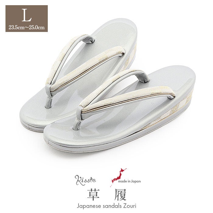 草履留袖用訪問着用レディースLサイズシルバー銀市松エナメル1の3枚芯日本製痛くない歩きやすい女性黒留袖色留袖礼装用フォーマル結婚式ぞうり草履着物草履単品草履だけ