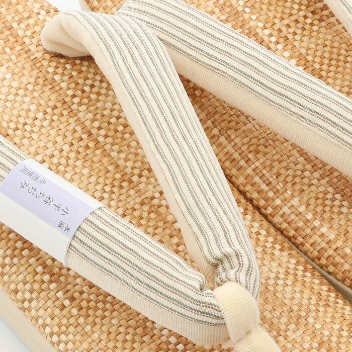 草履レディース普段用カジュアル草履夏夏ぞうり夏用彩小径Lサイズ茶ブラウンベージュ白アイボリー3色展開小千谷ちぢみ本麻鼻緒2枚芯刺繍日本製コルク芯涼しげ痛くない歩きやすい女性女性用ぞうり小紋紬色無地御召草履着物草履単品草履だけ