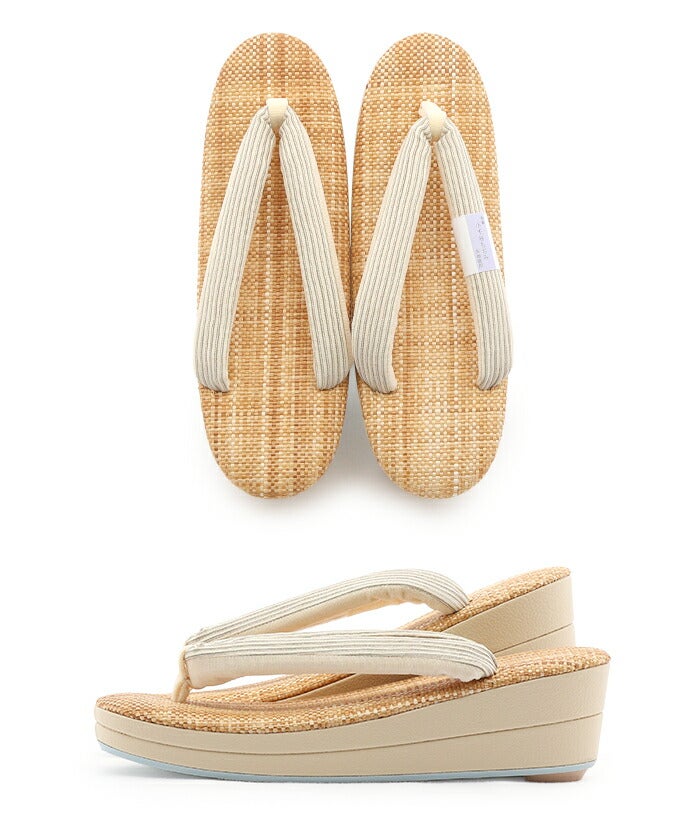 草履レディース普段用カジュアル草履夏夏ぞうり夏用彩小径Lサイズ茶ブラウンベージュ白アイボリー3色展開小千谷ちぢみ本麻鼻緒2枚芯刺繍日本製コルク芯涼しげ痛くない歩きやすい女性女性用ぞうり小紋紬色無地御召草履着物草履単品草履だけ