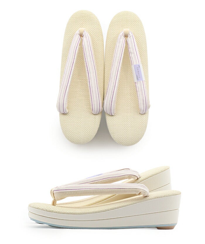 草履レディース普段用カジュアル草履夏夏ぞうり夏用彩小径Lサイズ茶ブラウンベージュ白アイボリー3色展開小千谷ちぢみ本麻鼻緒2枚芯刺繍日本製コルク芯涼しげ痛くない歩きやすい女性女性用ぞうり小紋紬色無地御召草履着物草履単品草履だけ