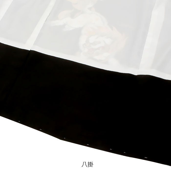 お宮参り着物男の子絹正絹掛け着産着黒金金獅子銀獅子唐獅子雲流雷雲友禅刺繍手描き新品販売購入きもの祝い着のしめ初着祝着一つ身服装赤ちゃんベビー阿吽狛犬