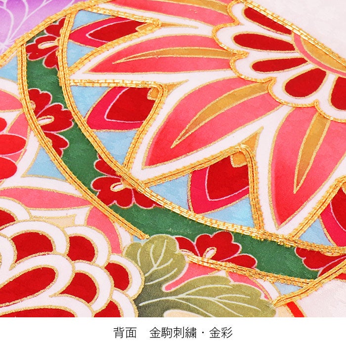お宮参り着物女の子絹100%正絹初着掛け着産着白ホワイト毬桜万寿菊梅糸巻き宝尽くし鹿の子青海波吉祥紋様吉祥紋友禅刺繍金彩新品日本製販売購入きもの祝い着のしめ初着祝着一つ身服装赤ちゃんベビー