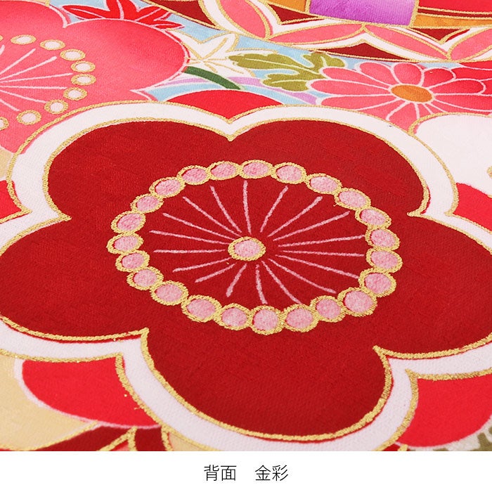 お宮参り着物女の子絹100%正絹初着掛け着産着白ホワイト毬桜万寿菊梅糸巻き宝尽くし鹿の子青海波吉祥紋様吉祥紋友禅刺繍金彩新品日本製販売購入きもの祝い着のしめ初着祝着一つ身服装赤ちゃんベビー