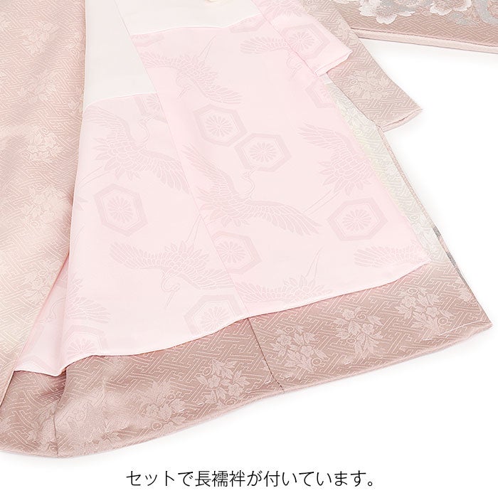 お宮参り 着物 女の子 絹100% 正絹初着 掛け着 産着 モダン 薄桃